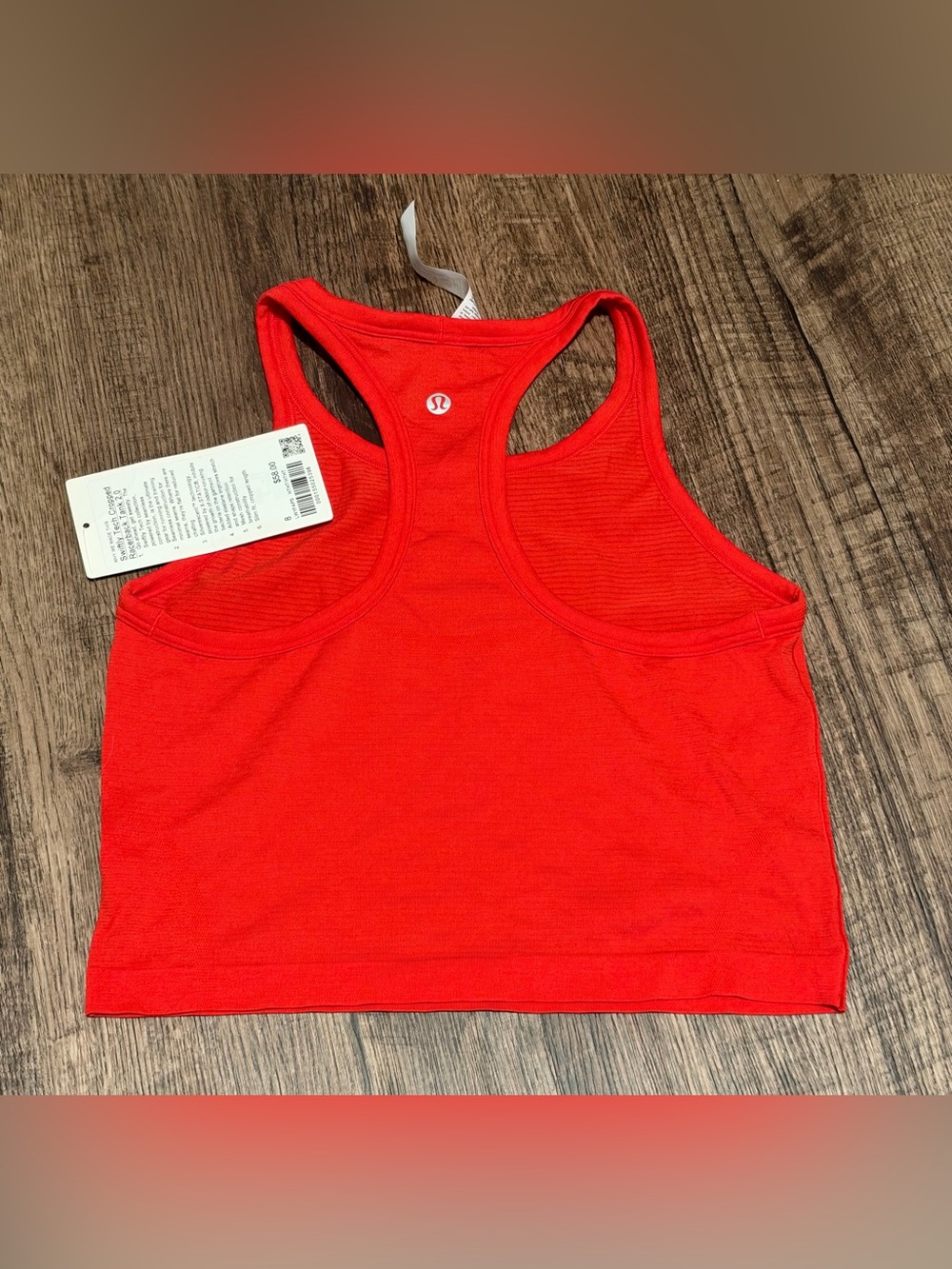 Lululemon Swiftly Tech Cropped Racerback Tank 2.0 - Hot Heat - Picture 2 of 3